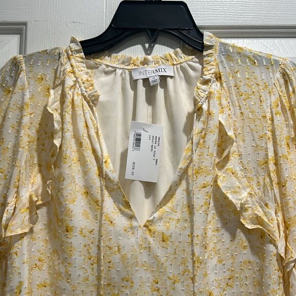 NWT Intermix Yellow Silk Top/Blouse, Size 0 - Picture 2 of 14